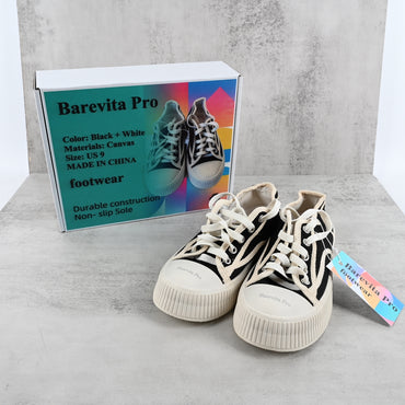 Barevita Pro Footwear White Canvas Casual Running Shoes Breathable Comfortable Cushioning for Fitness Enthusiasts Daily Wear