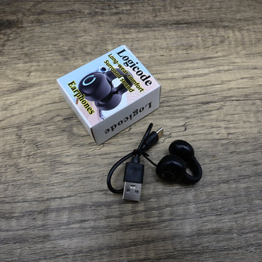 Logicode Premium Wireless Bluetooth Earphones for Sports Black Clip On Design Long Battery Life
