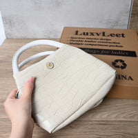 LuxvLeet Women's Premium Leather Top Handle Handbag Elegant Structured Satchel for Everyday Style