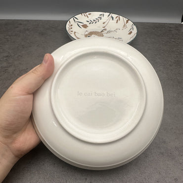 le cai bao bei Elegant White Ceramic Dishware Collection Premium Dining Plates Set For Modern Home Kitchen