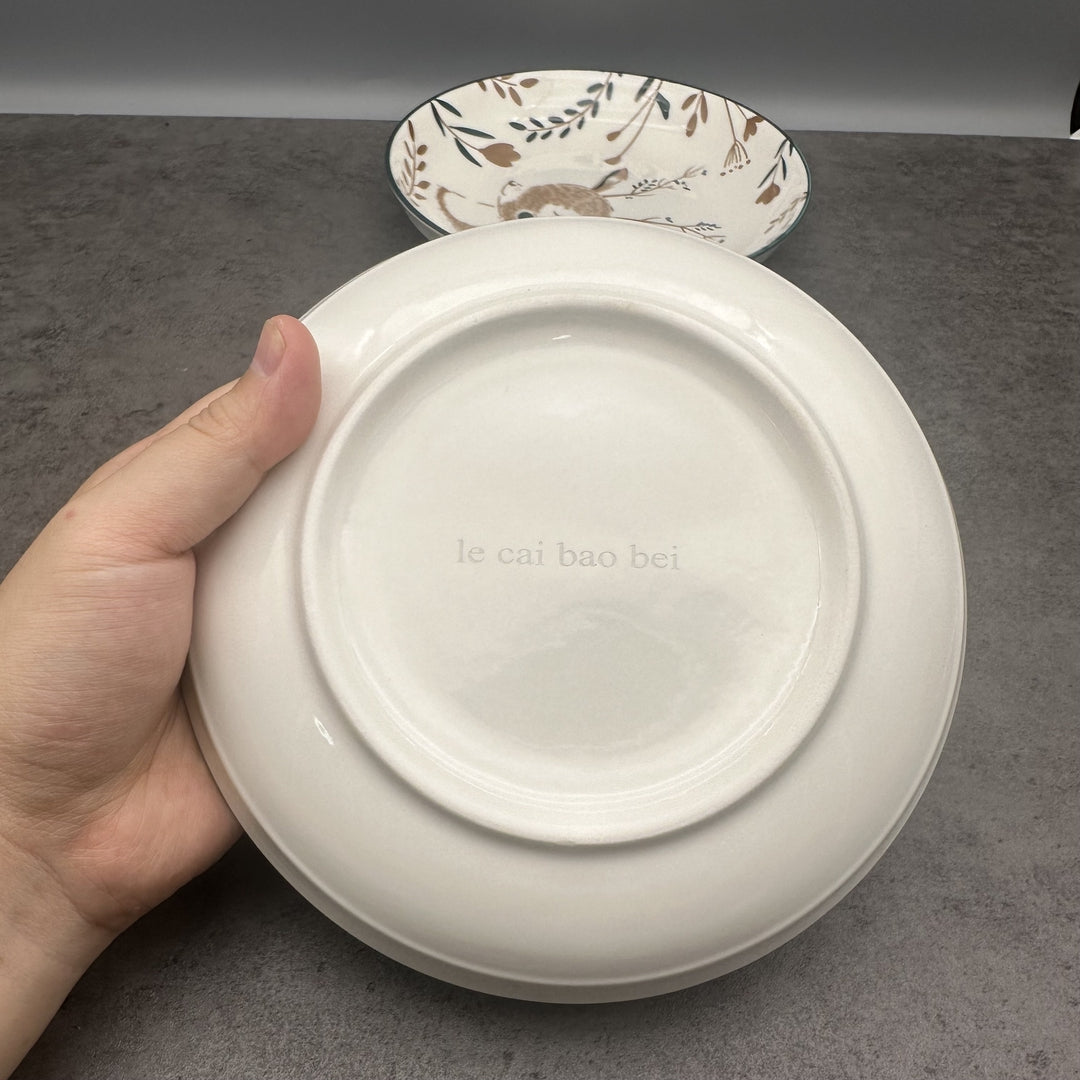 le cai bao bei Elegant White Ceramic Dishware Collection Premium Dining Plates Set For Modern Home Kitchen