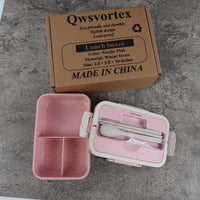 Qwsvortex Square Wheat Lunch Box Nordic Pink Eco Friendly Durable Stylish Design
