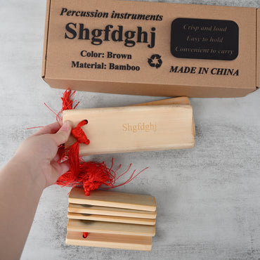 Shgfdghj Percussion Instruments Bamboo Clapper Traditional Chinese Crisp
