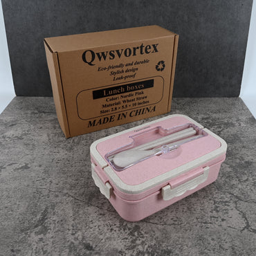 Qwsvortex Square Wheat Lunch Box Nordic Pink Eco Friendly Durable Stylish Design