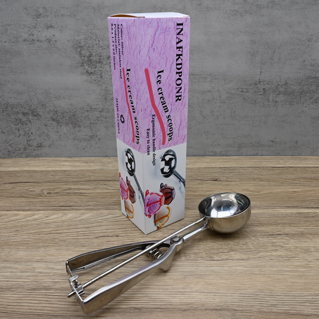 INAFKDPONR Professional Stainless Steel Ice Cream Scoops - Heavy-Duty Dessert Scoops for Home & Commercial Use