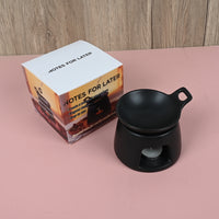 NOTES FOR LATER Black Ceramic Incense Burner Creative Scented Wax Warmer for Home & Meditation, with Matching Dish