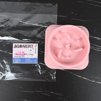 BELCAREPET Heart Shaped Slow Feeder Pet Bowl Pink Small Slow Eating Dog Cat Bowl PP Plastic Easy Clean