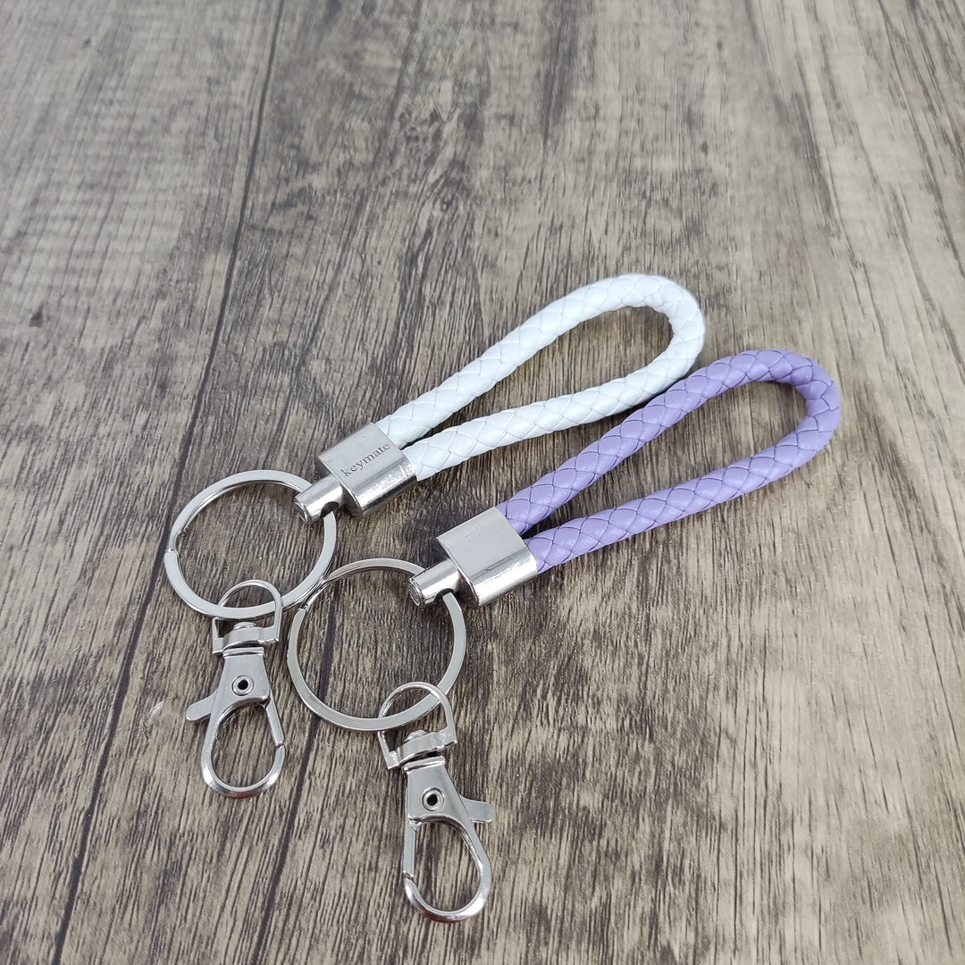 keymate Elegant Purple & White Key Chain - Lightweight & Durable