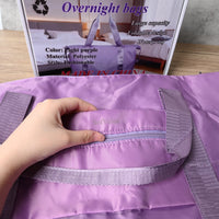 SofVelux Light Purple Travel Duffel Bag Foldable Lightweight Overnight Bag for Gym, Weekends & Getaways