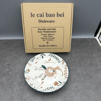 le cai bao bei Elegant White Ceramic Dishware Collection Premium Dining Plates Set For Modern Home Kitchen