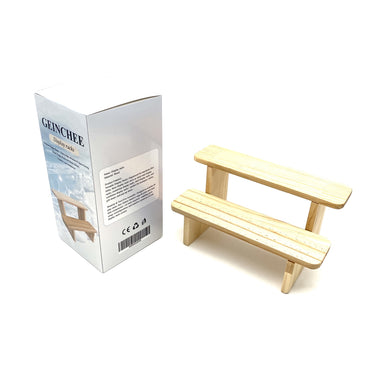 GEINCHEE Display racks Natural Wood Two Tier Versatile Tool Free Modular Snap Fit Countertop Display Racks