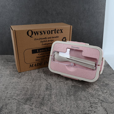 Qwsvortex Square Wheat Lunch Box Nordic Pink Eco Friendly Durable Stylish Design