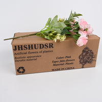 JHSHUDSR Pink Decorative Artificial Flowers of Plastics Realistic Silk-like Artificial Flowers of Plastics for Home and Office Decor