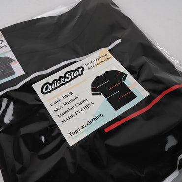 QuickStar Tops as Clothing Black Short Sleeve Top Breathable Fabric Comfortable Fit for Everyday Wear