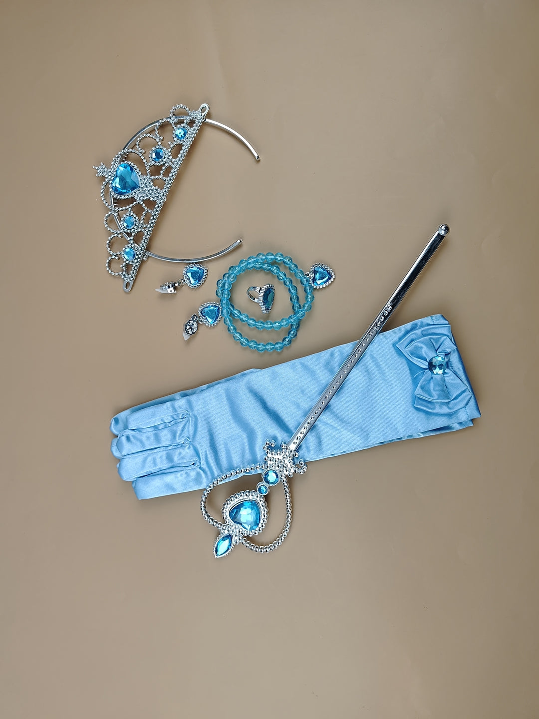 Cubacubo New dress up toys princess crown magic wand gloves hair band ice headdress hair card jewelry little girl performance crown headband headdress role play toys
