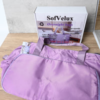 SofVelux Light Purple Travel Duffel Bag Foldable Lightweight Overnight Bag for Gym, Weekends & Getaways
