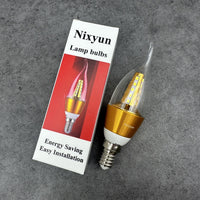 Nixyun Gold LED Candle Bulb Chandelier: Elegant Lamp Bulbs for a Luxurious, Warm Ambiance in Your Home