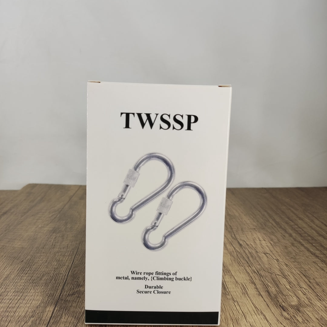 TWSSP Wire rope fittings of metal, namely, {Climbing buckle} - Metal Carabiner #12 with Nut - 3 Pack