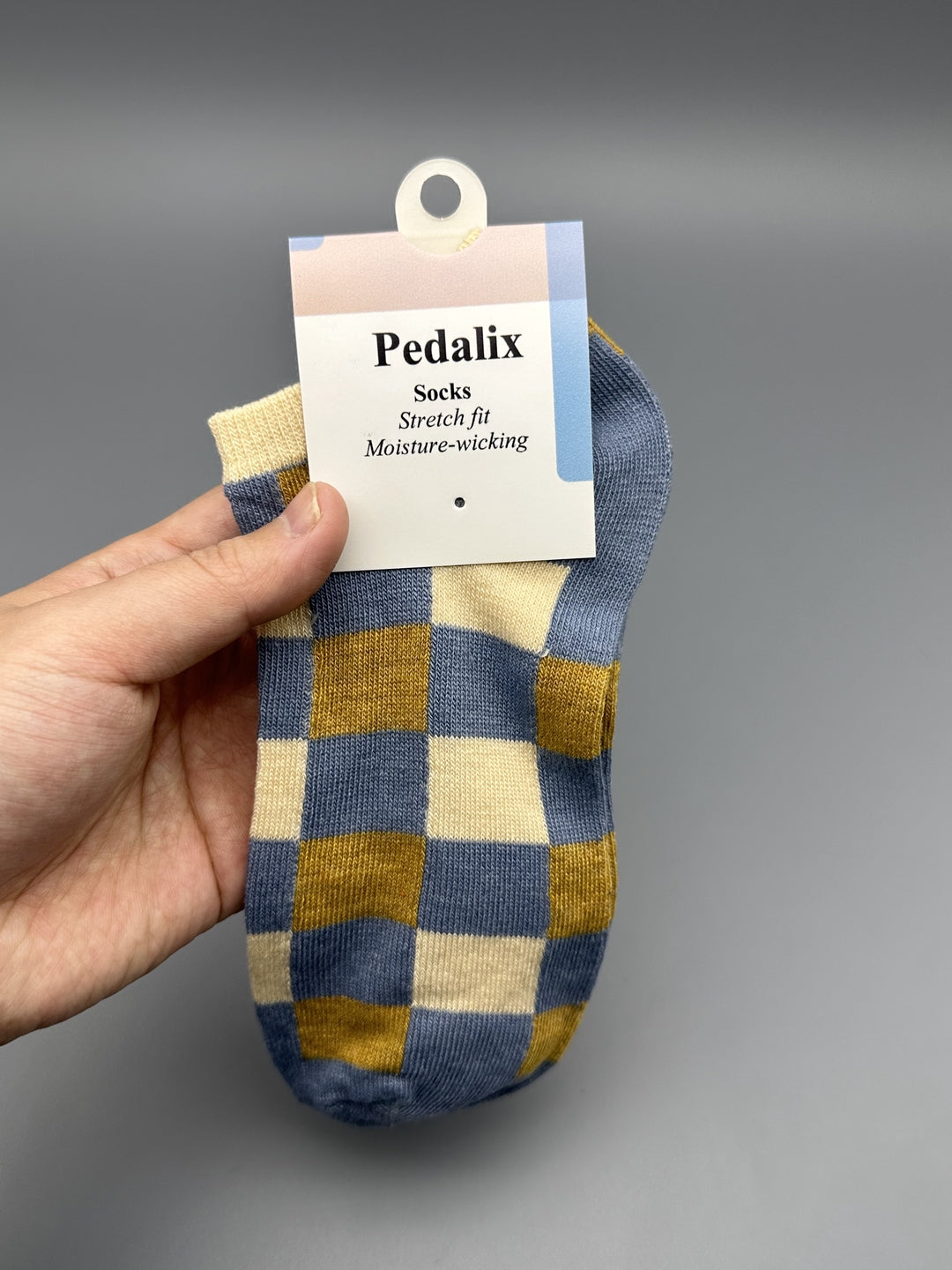 Pedalix Men's Classic Blue Plaid Blue Checkered Socks