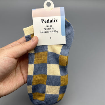 Pedalix Men's Classic Blue Plaid Blue Checkered Socks