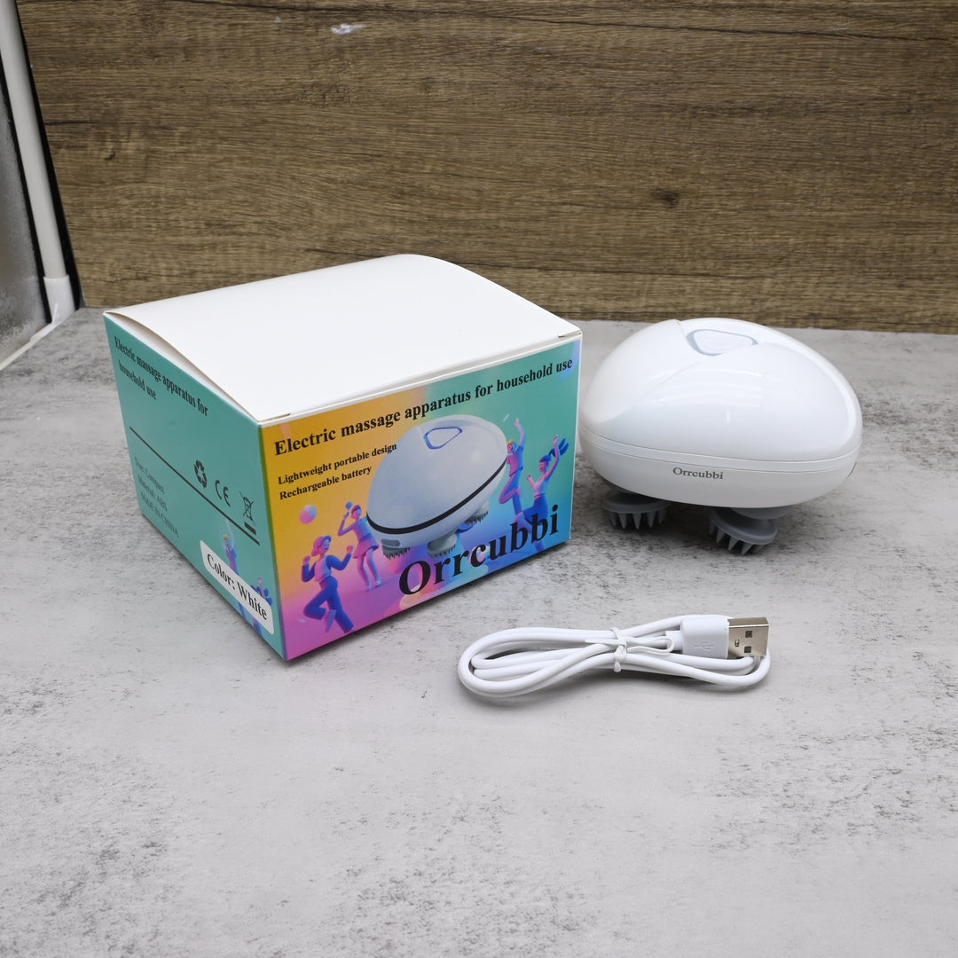 Orrcubbi Premium Electric Massage Apparatus for Household Use - Portable Head Massager in Pearlescent White
