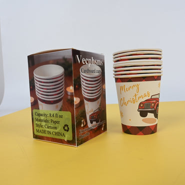 Vecphsms Eco-Friendly Disposable Paper Cups Biodegradable Cardboard Cups for Hot & Cold Drinks