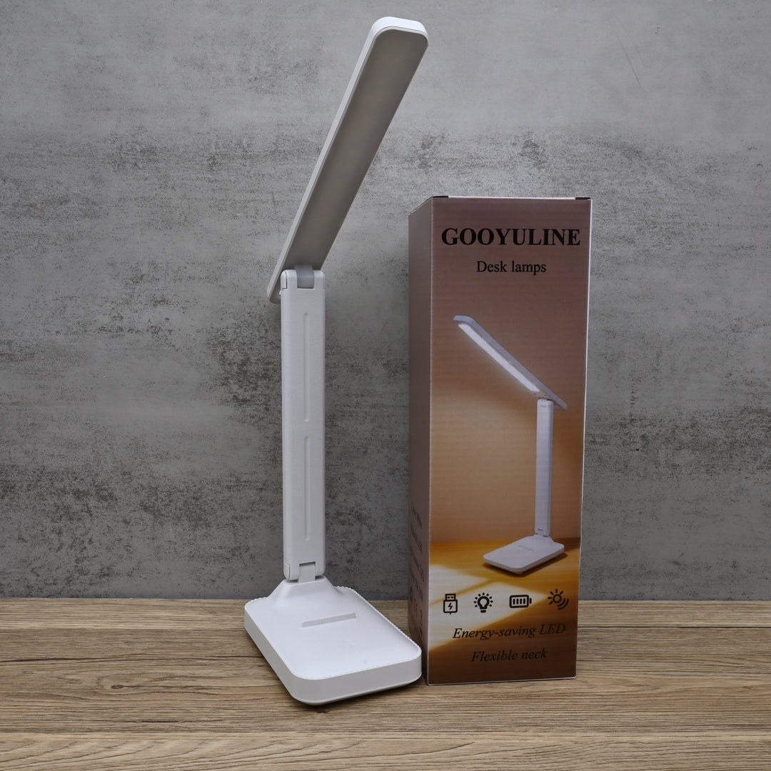 GOOYULINE Modern LED Desk Lamp Adjustable Arm Touch Control Study Reading Light with USB Port Office Table Lamp