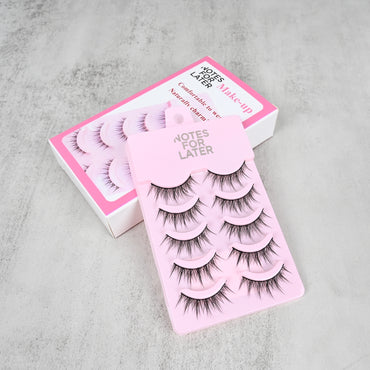 NOTES FOR LATER Daily & Cosplay Make-up Lashes 5 Pairs Small Devil False Eyelashes with Single Fish Line Stem