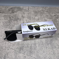 XLKAD Fashion Black Unisex Sunglasses Sleek Versatile UV Protection Contemporary Style