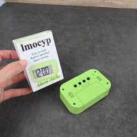 lmocyp Green LCD Digital Alarm Clock Compact Battery‑Operated Bedside Clock with Easy‑Read Display