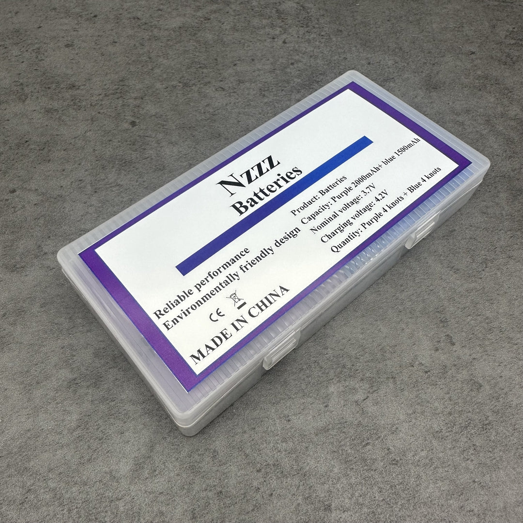 Nzzz Lithium Battery Set - Purple 2000mAh & Blue 1500mAh for Outdoor Adventures
