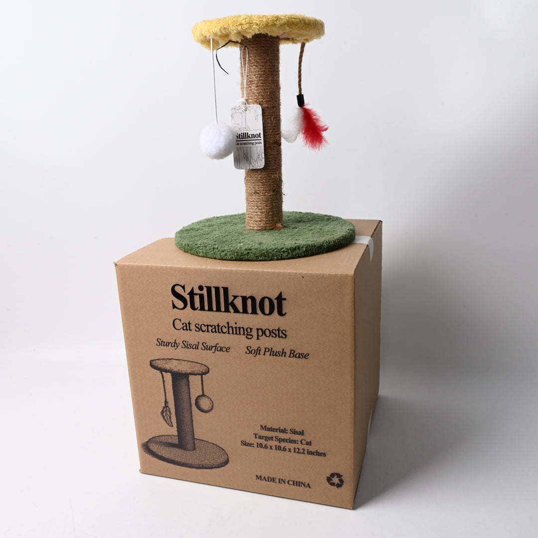 Stillknot Natural Sisal Cat Scratching Post Tower Furniture Cat Exercise Activity Center For Indoor Cats With Stable Base