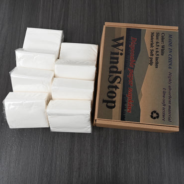 WindStop Disposable Paper Napkins White Bulk Pack Square Shape Easy Dispense