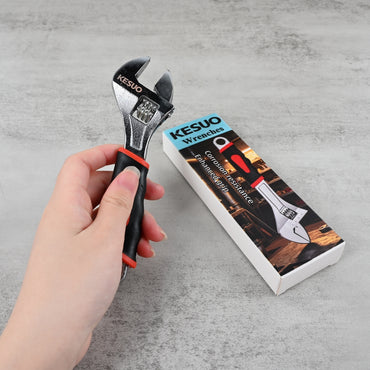 KESUO 6 Inch Adjustable Wrench Upgraded Non Slip Handle for DIY Professional Use