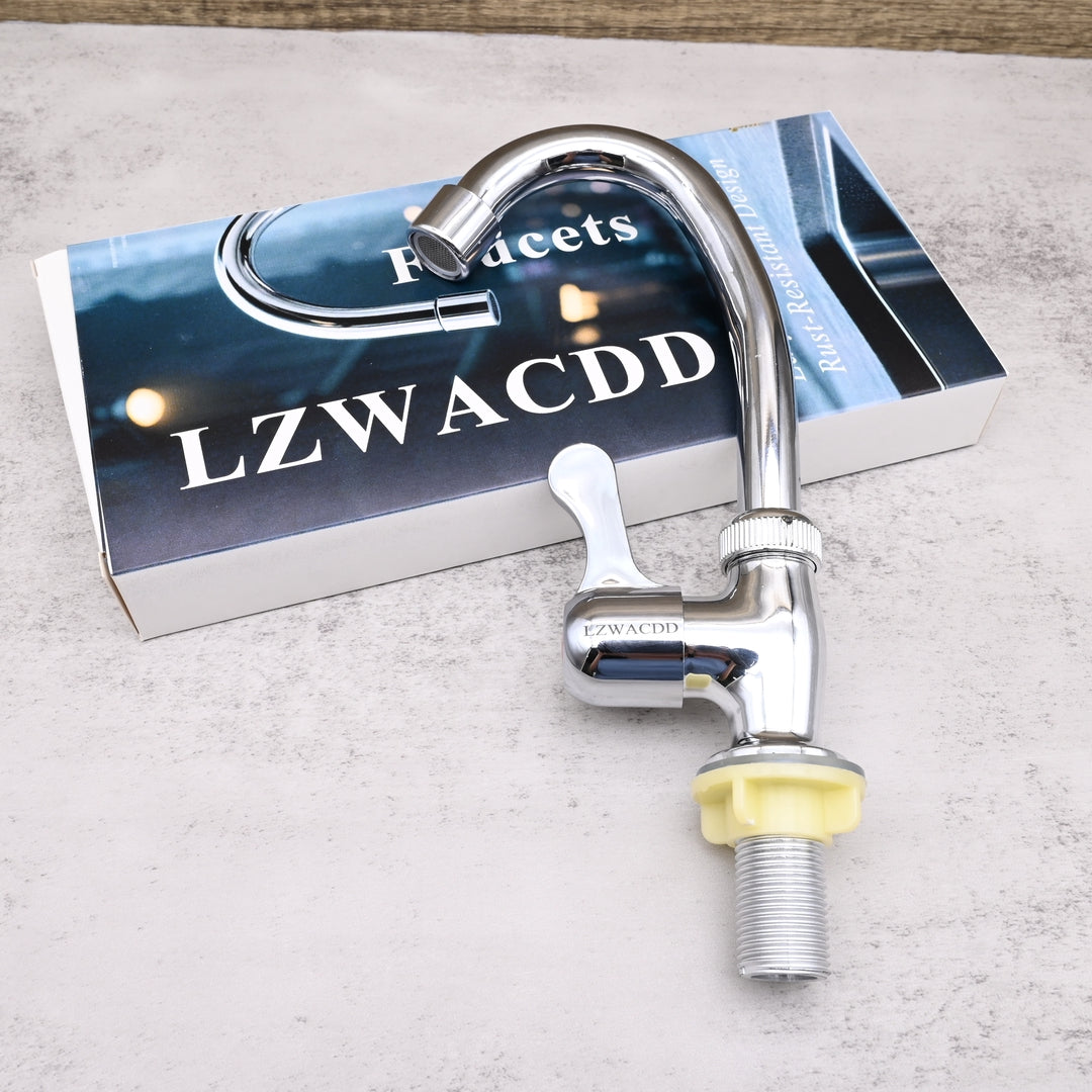 LZWACDD Modern Single Cold Water Kitchen Sink Faucets Stainless Steel  Bathroom Laundry Utility Room Basin Tap