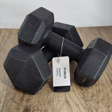 POROS Hexagonal Anti-Slip Dumbbells for Home and Office Workouts 4 lb (Pair)