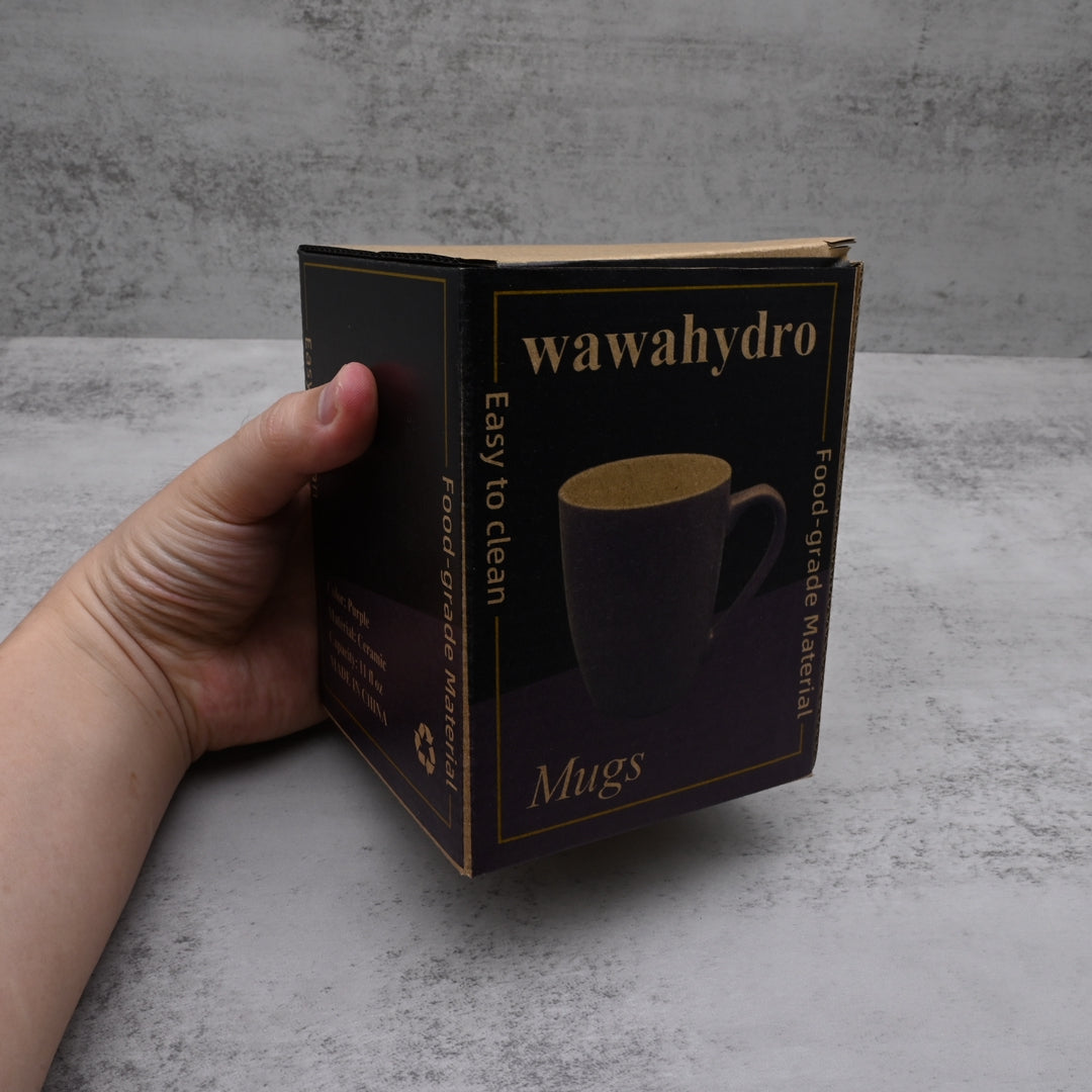 wawahydro Premium Ceramic Mugs: Elegant Purple Drum-Shaped Design for Coffee and Tea Enthusiasts