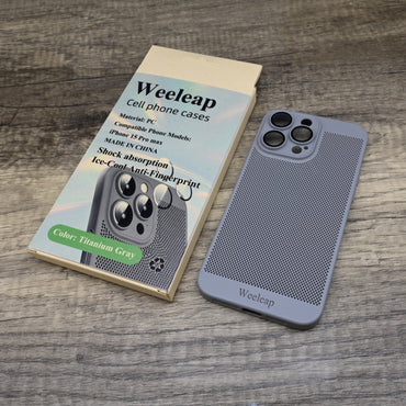 Weeleap Cell Phone Cases Apple iPhone 15 Pro Max Case Gray Durable PC Perfect Fit Scratch Resistant Drop Protection
