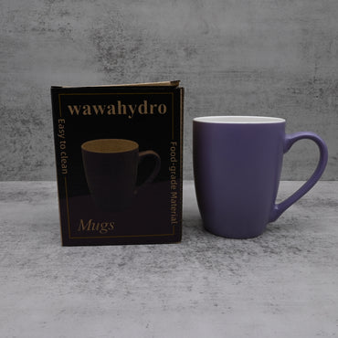 wawahydro Premium Ceramic Mugs: Elegant Purple Drum-Shaped Design for Coffee and Tea Enthusiasts