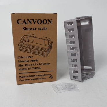 CANVOON Shower Racks Gray Adhesive Bathroom Shelf No Drill Storage for Toiletries