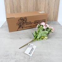 SZMTLUYH Pink Artificial Plastic Flowers Elegant Home Decor Bouquet, Realistic Looking & Low Maintenance