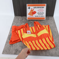 AILEDNEHS Bathing Suits Swimwear Red and Yellow Vibrant Summer Beach Days Stylish Comfortable