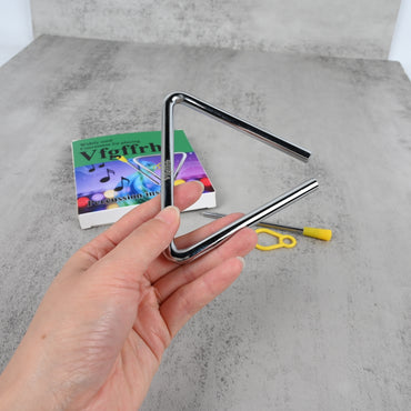 Vfgffrh Professional Triangle Percussion Instruments High-Quality Steel Triangle Bell with Striker