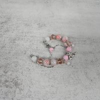 Upyet Pink Cartoon Bow Charm Bracelet Lightweight Comfortable Gift Bracelet for Girls and Teens
