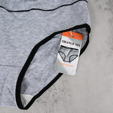 ORANGE NEI Women's Grey Cotton Underwear Soft Breathable Briefs for Everyday Comfort