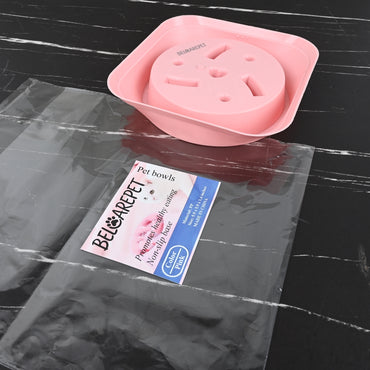 BELCAREPET Heart Shaped Slow Feeder Pet Bowl Pink Small Slow Eating Dog Cat Bowl PP Plastic Easy Clean