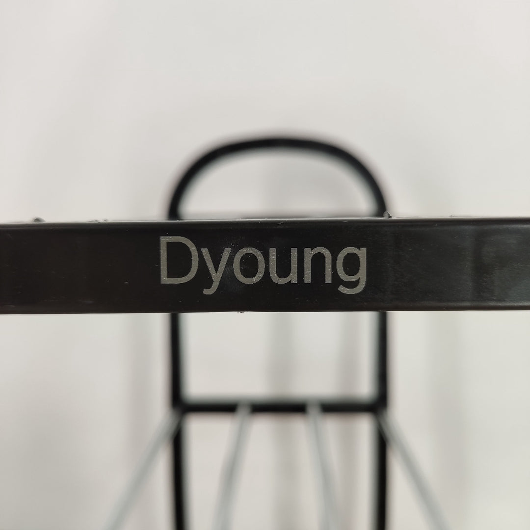 Dyoung Black Shoe Rack - Durable Plastic and Alloy Steel Shoe Organizer (15.7 x 7.4 x 15.7 inches) - Space-Saving Modern Design