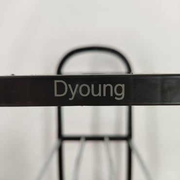 Dyoung Black Shoe Rack - Durable Plastic and Alloy Steel Shoe Organizer (15.7 x 7.4 x 15.7 inches) - Space-Saving Modern Design