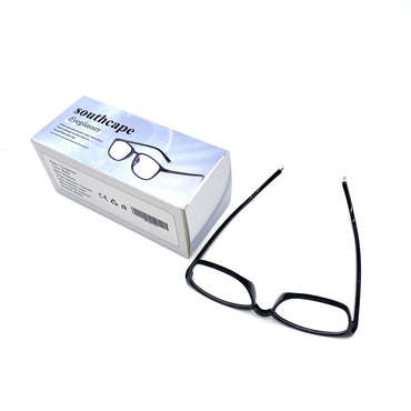 southcape Eyeglasses Black Resin Lens Memory Plastic Frame Fashion Lightweight Classic Stylish All Match Men Women Daily Wear Eyeglasses