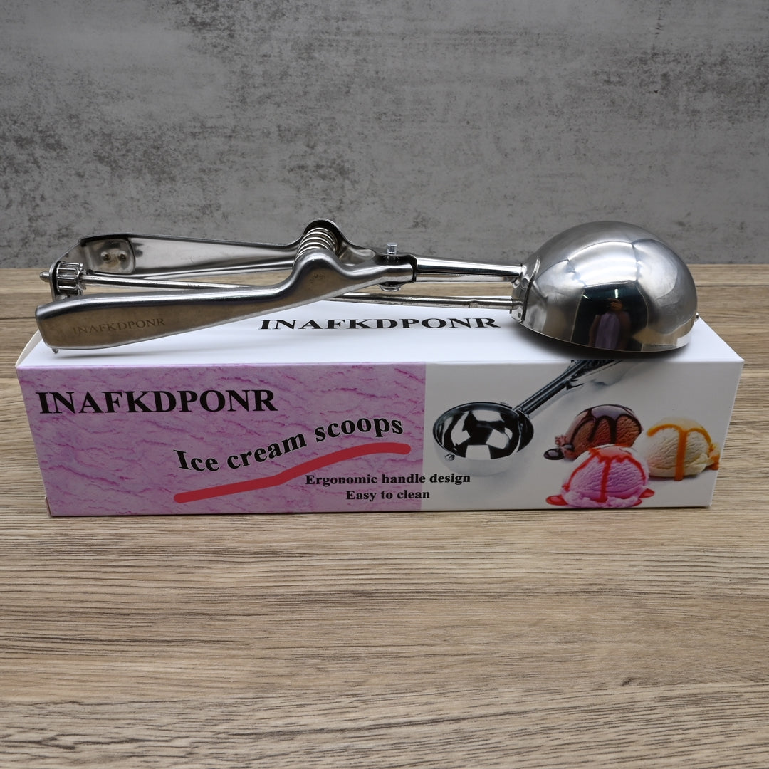 INAFKDPONR Professional Stainless Steel Ice Cream Scoops - Heavy-Duty Dessert Scoops for Home & Commercial Use